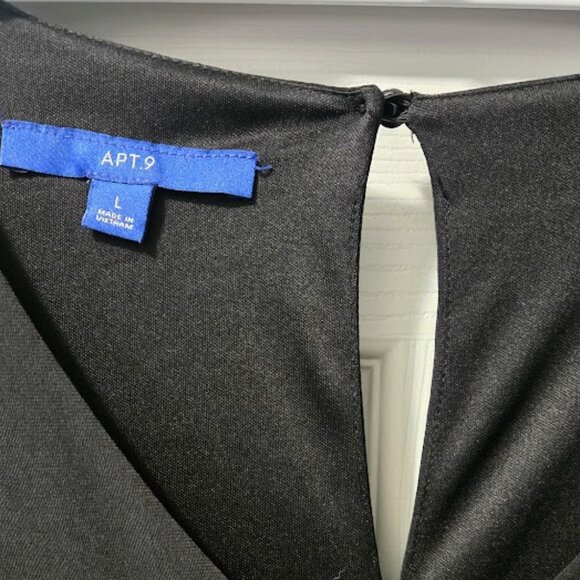 Apt. 9 black jumpsuit with sheer sleeves, elastic waist and pockets Size… - Picture 4 of 7